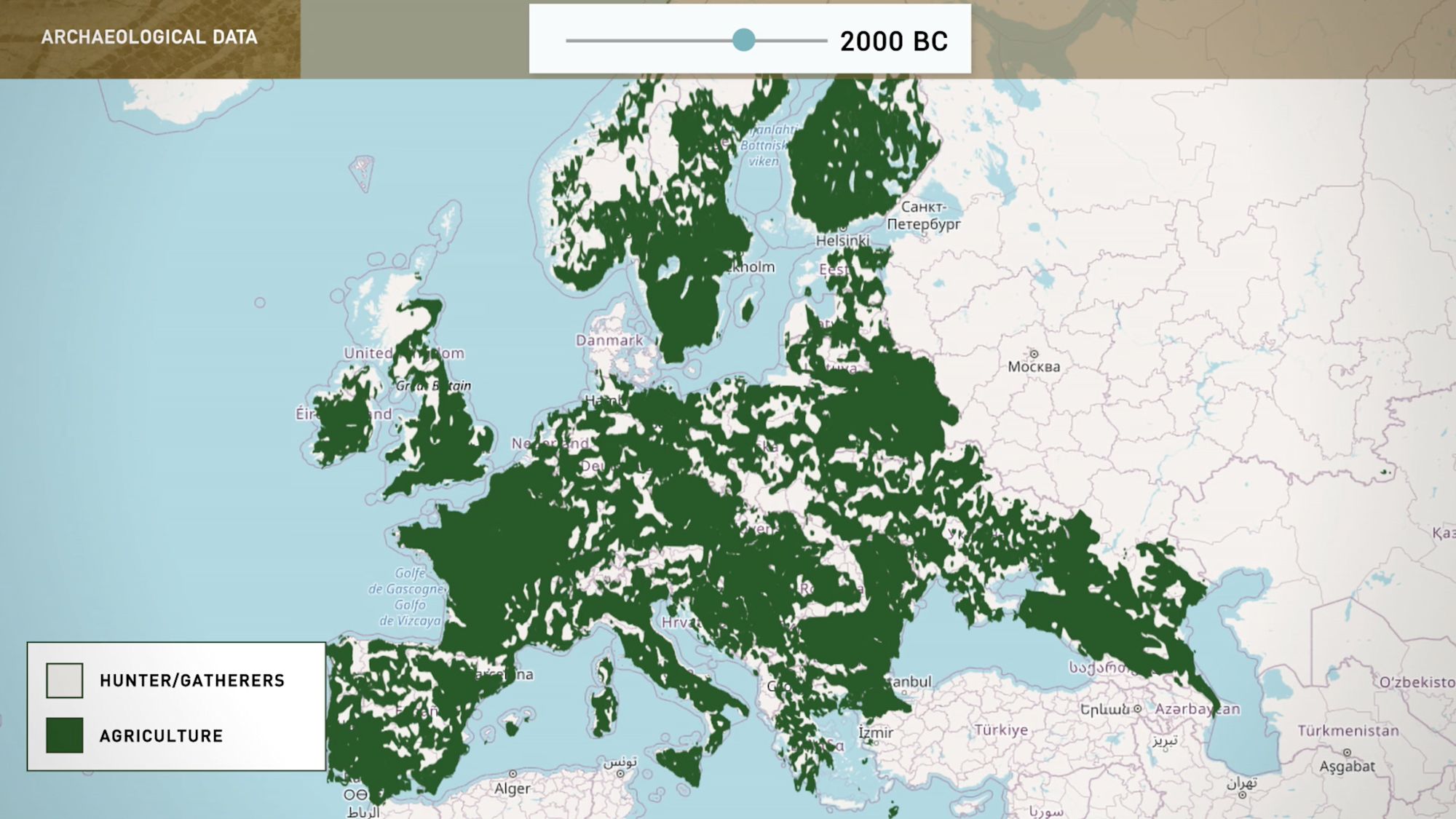 Archäologische Europakarte zeigt Ausbreitung des Ackerbaus um 2000 v. Chr.